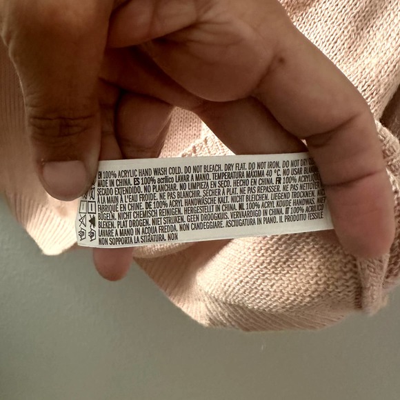 Forever 21 Women's Dusty Rose Lace-Up Front Knit Pullover Sweater Size Large - Picture 11 of 11